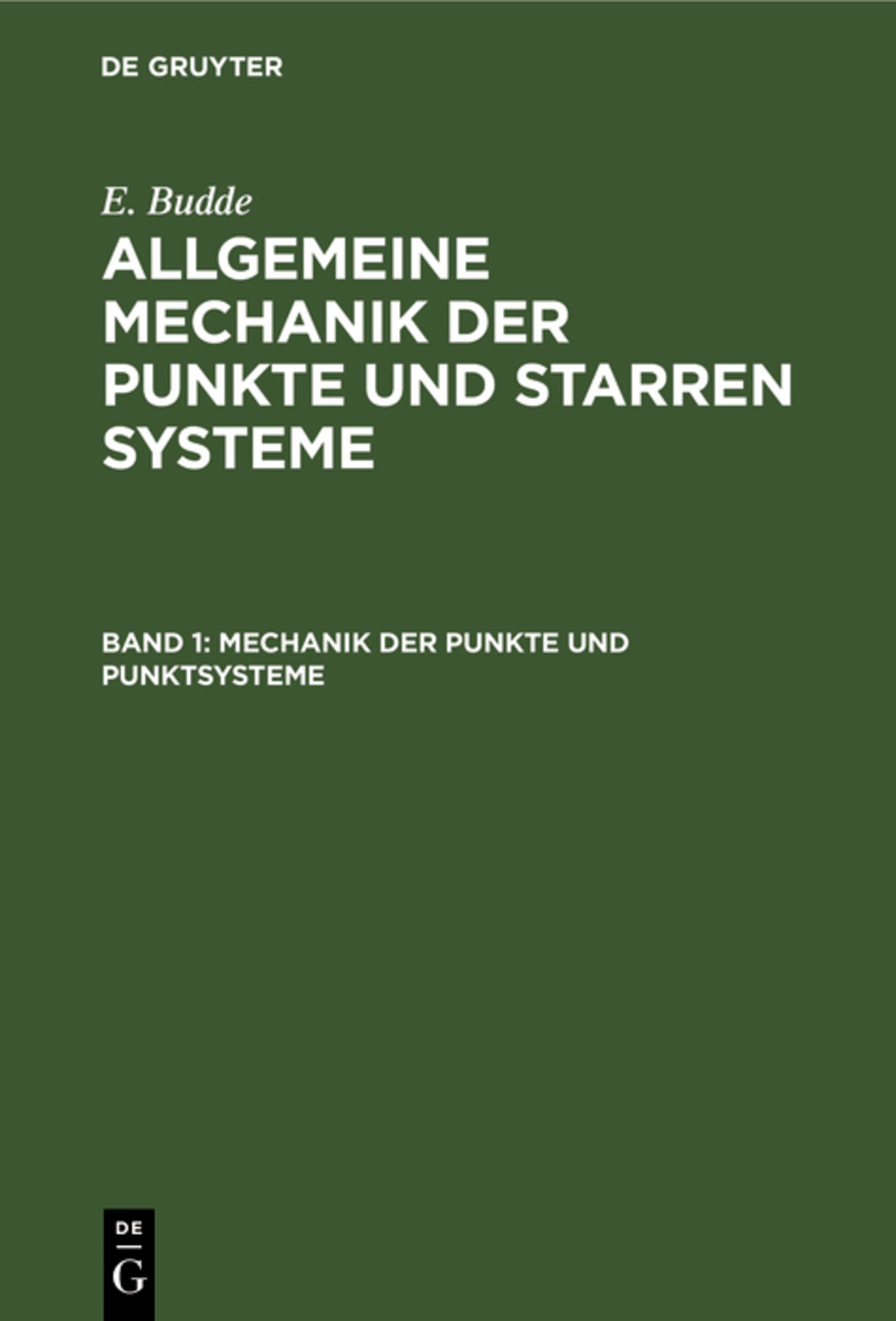 Cover image for Mechanik der Punkte und Punktsysteme ISBN 9783111236391