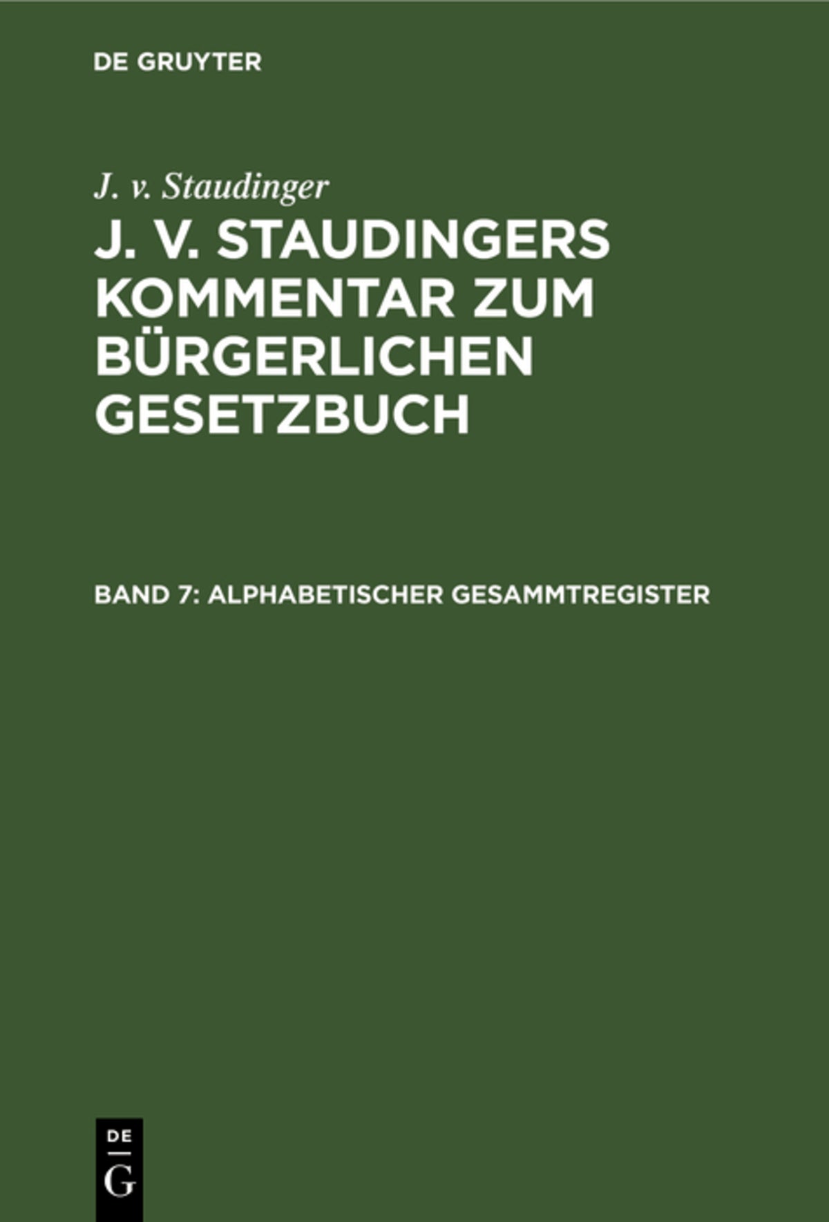 Cover image for Alphabetischer Gesammtregister ISBN 9783112467534