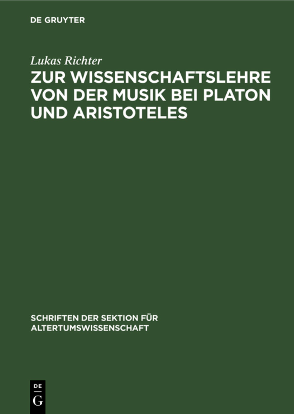 Cover image for Zur Wissenschaftslehre von der Musik bei Platon und Aristoteles ISBN 9783112582510