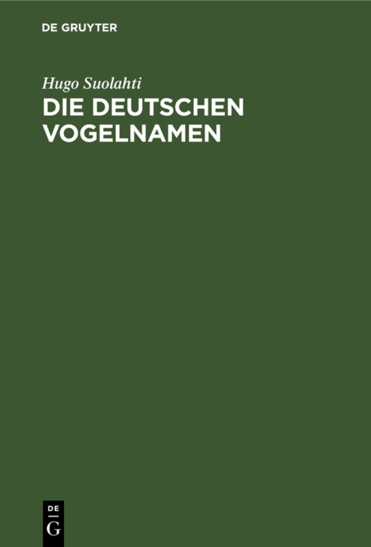 Cover image for Die deutschen Vogelnamen ISBN 9783111118574
