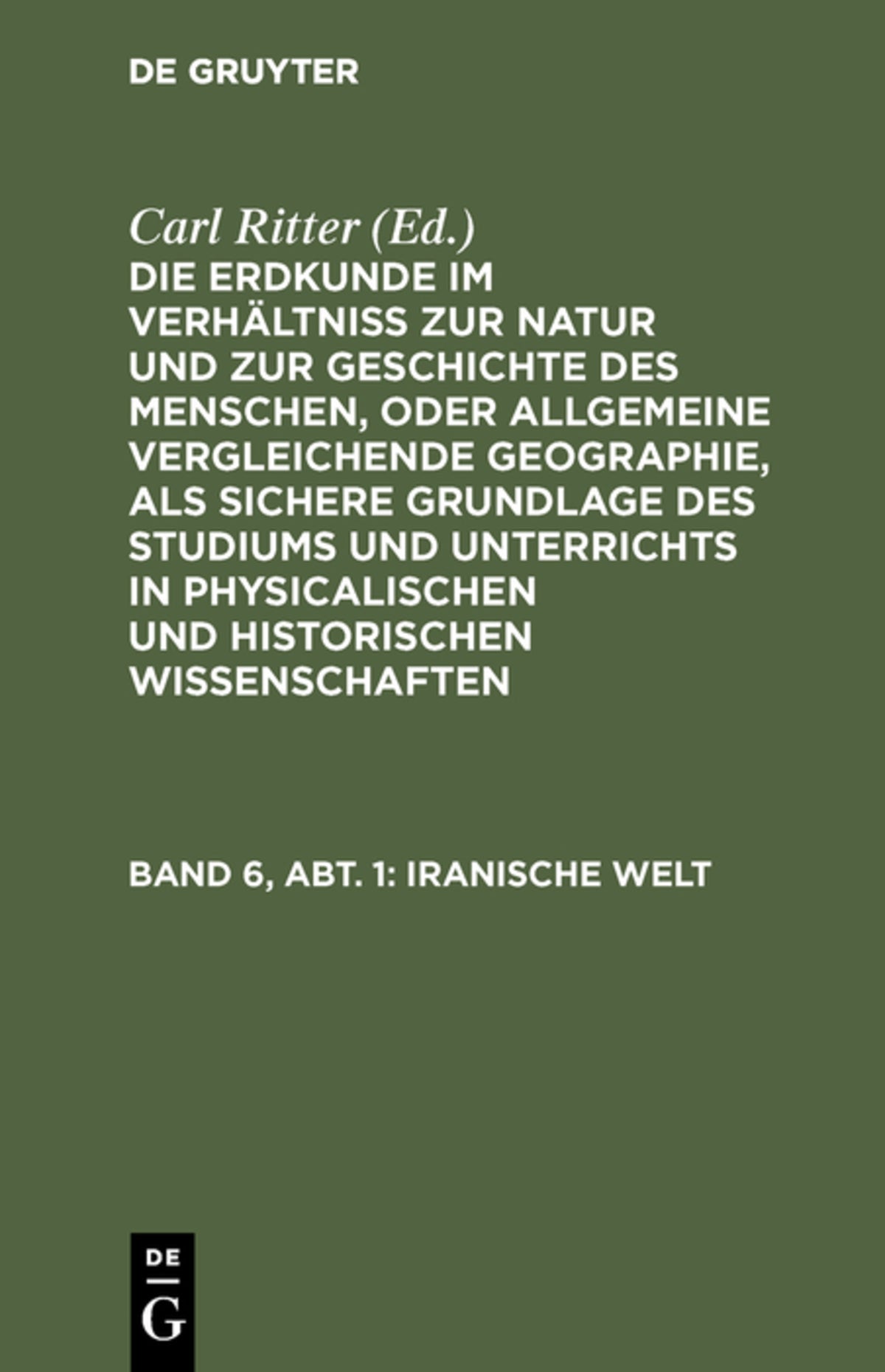Cover image for Iranische Welt ISBN 9783111208411