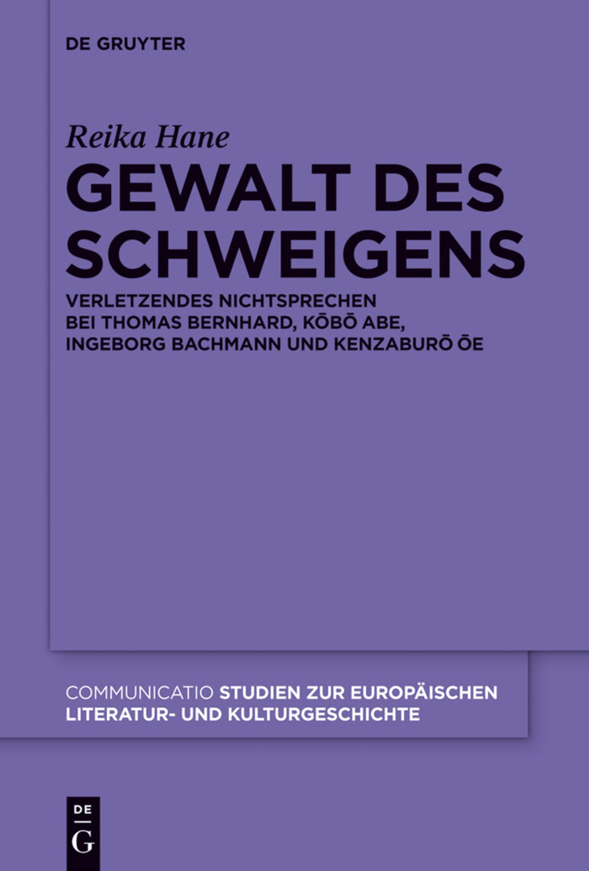 Cover image for Gewalt des Schweigens ISBN 9783110331271
