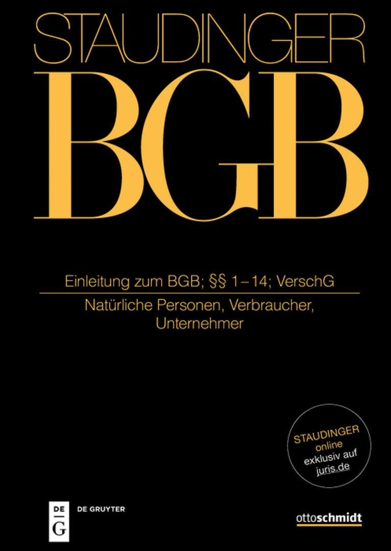 Cover image for Einleitung zum BGB; §§ 1-14; VerschG ISBN 9783805913584