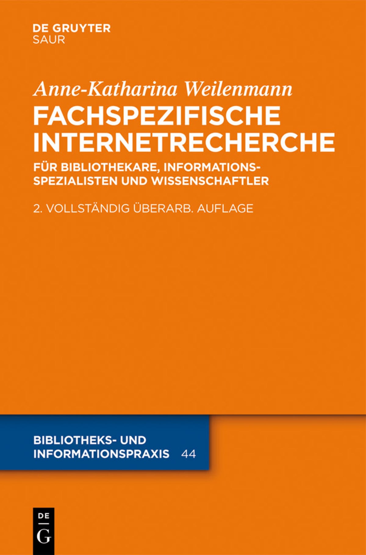 Cover image for Fachspezifische Internetrecherche ISBN 9783110234954