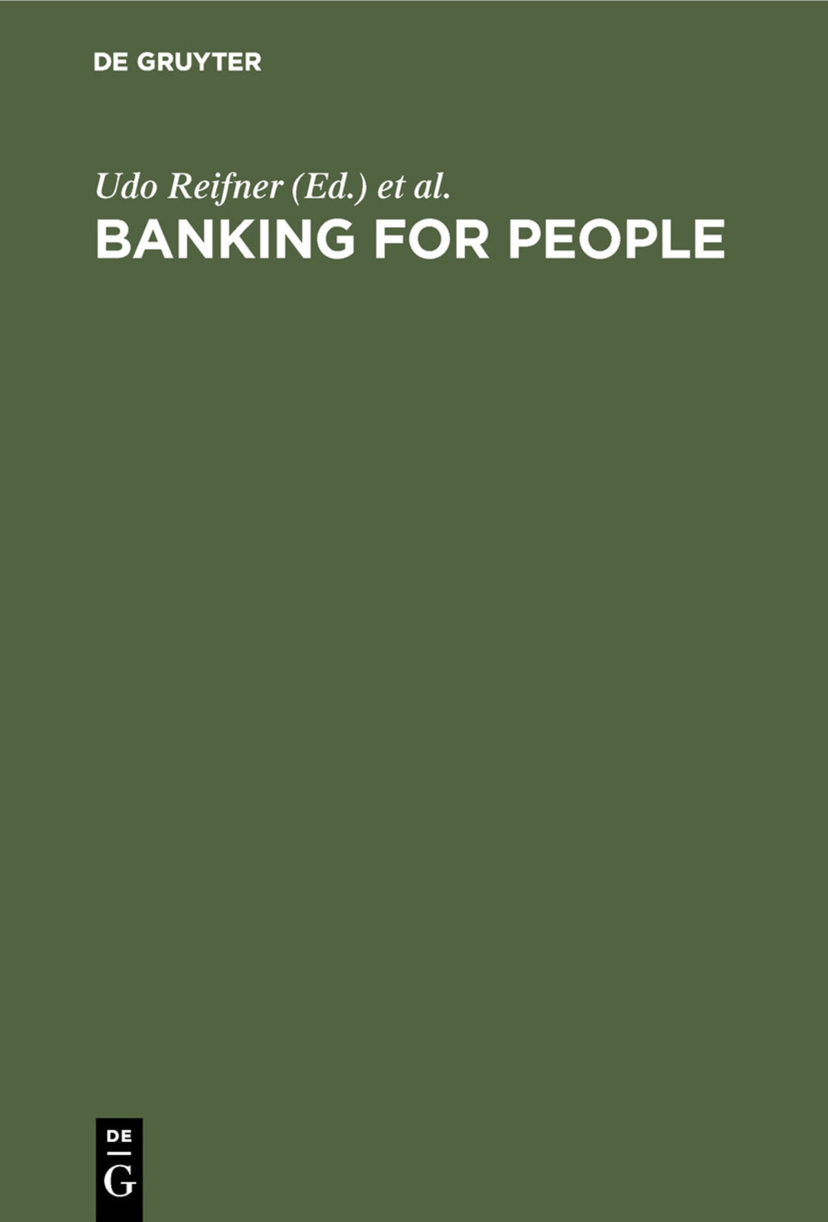 Cover image for Banking for People ISBN 9783110126754