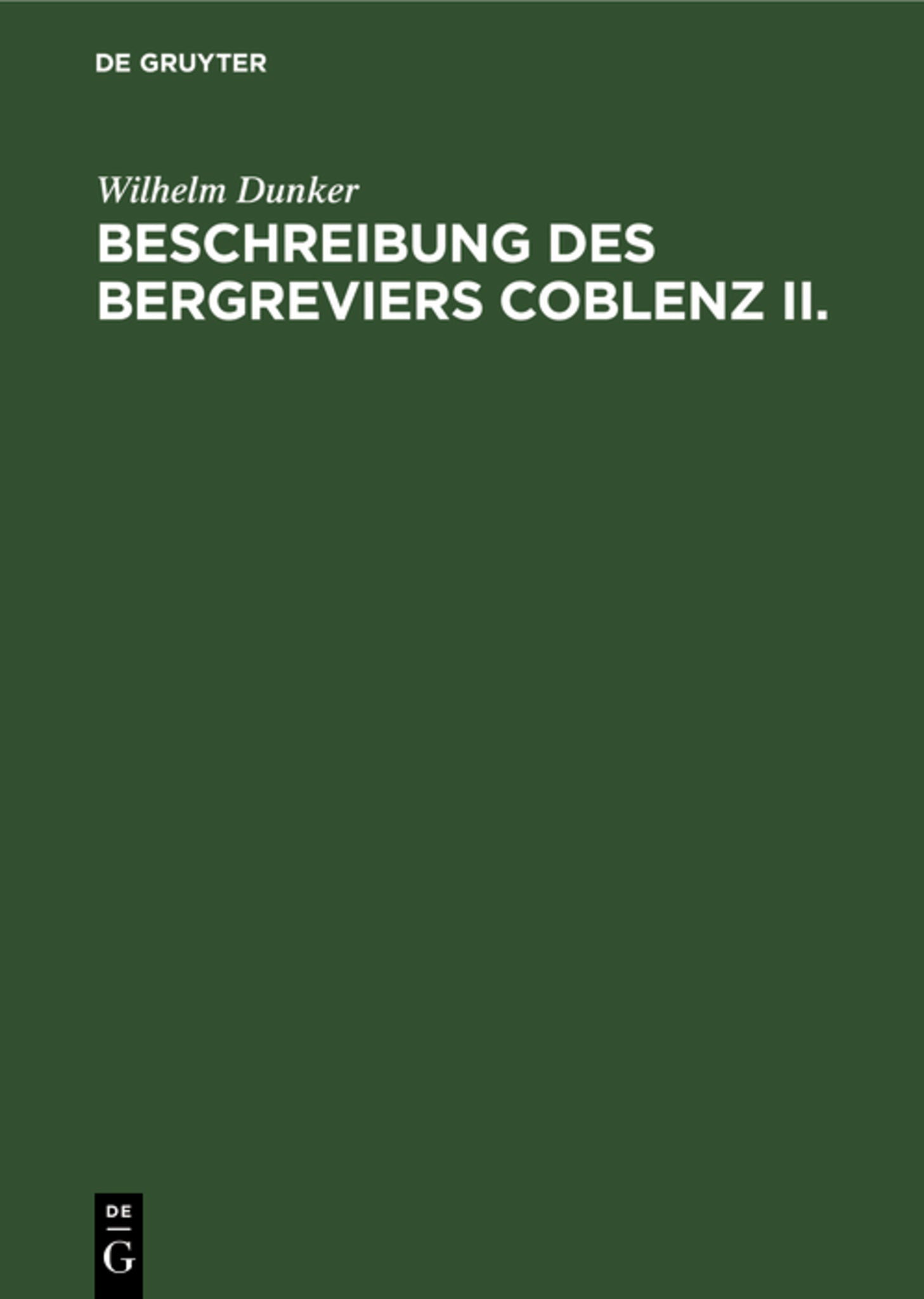 Beschreibung des Bergreviers Coblenz II.