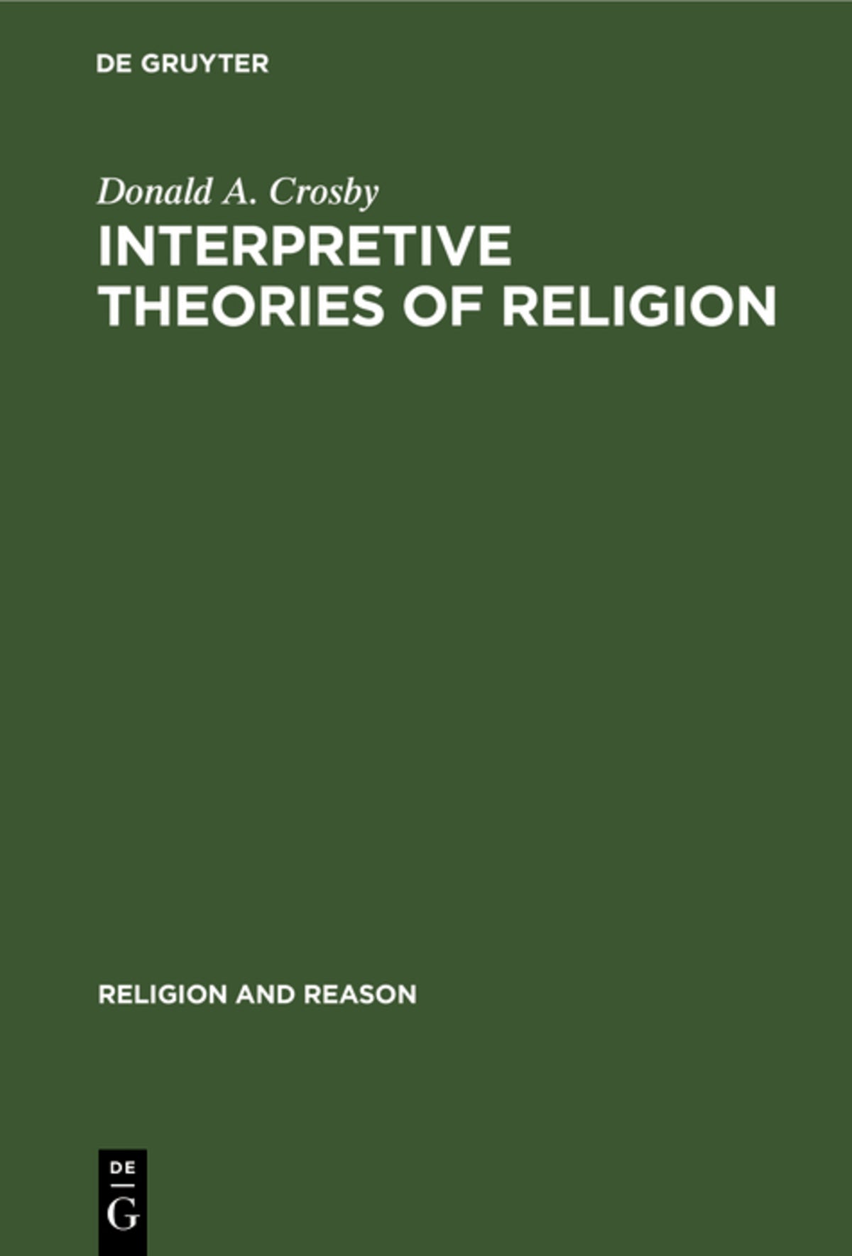 Cover image for Interpretive Theories of Religion ISBN 9789027930392