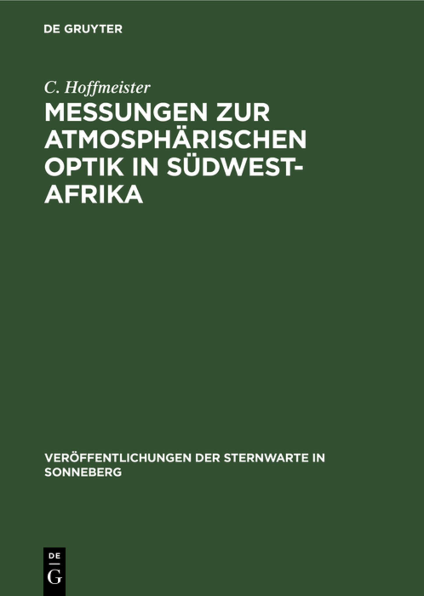 Messungen zur atmosphärischen Optik in Südwest-Afrika
