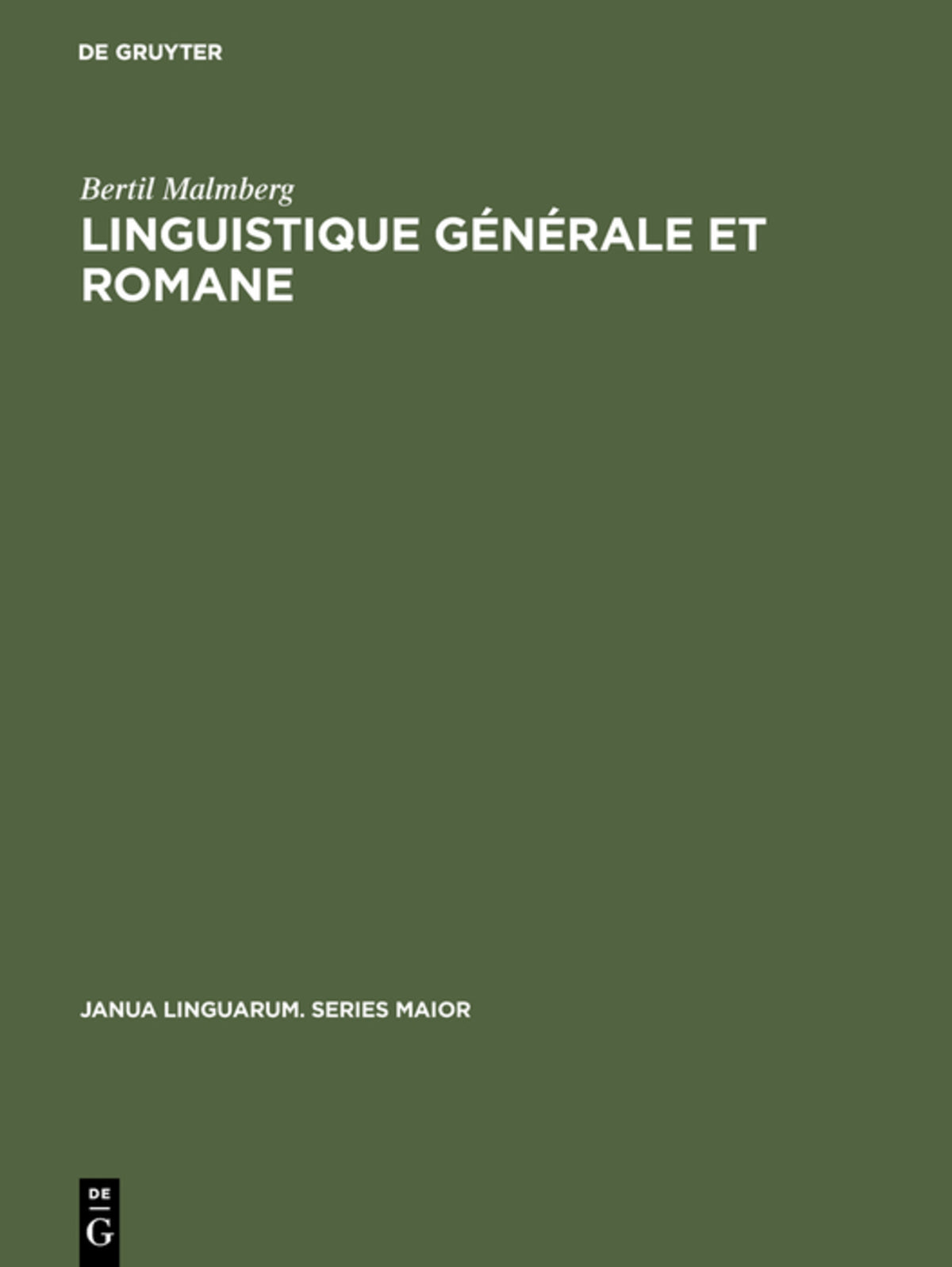 Cover image for Linguistique générale et romane ISBN 9789027924292