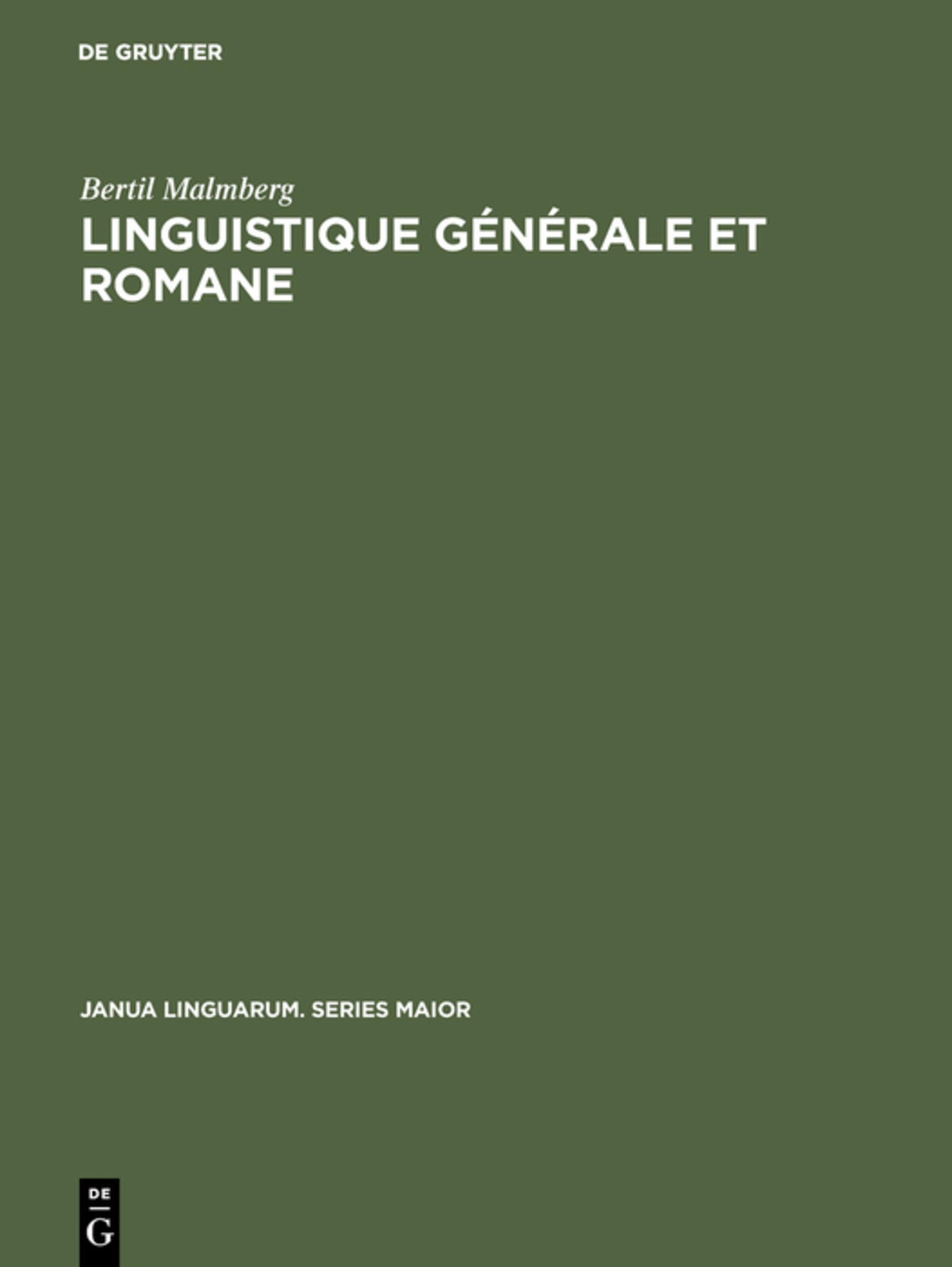 Cover image for Linguistique générale et romane ISBN 9789027924292