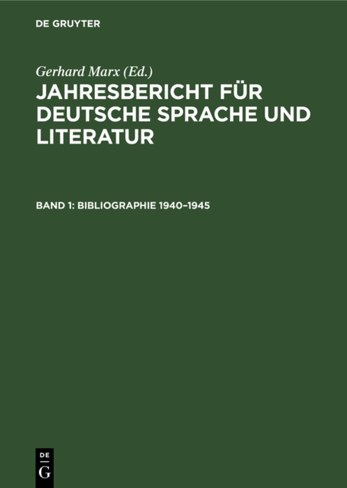 Bibliographie 1940–1945