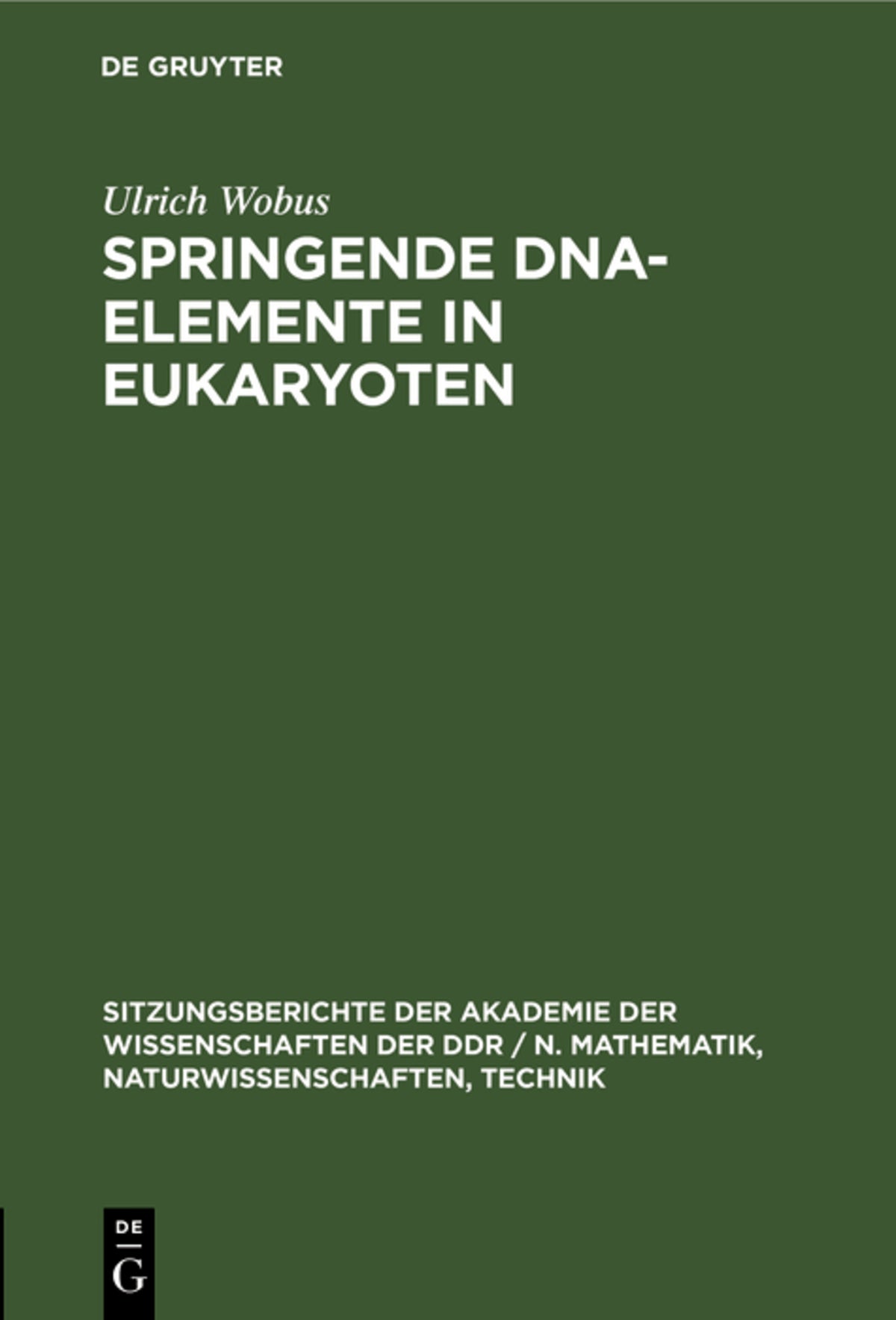 Cover image for Springende DNA-Elemente in Eukaryoten ISBN 9783112551691