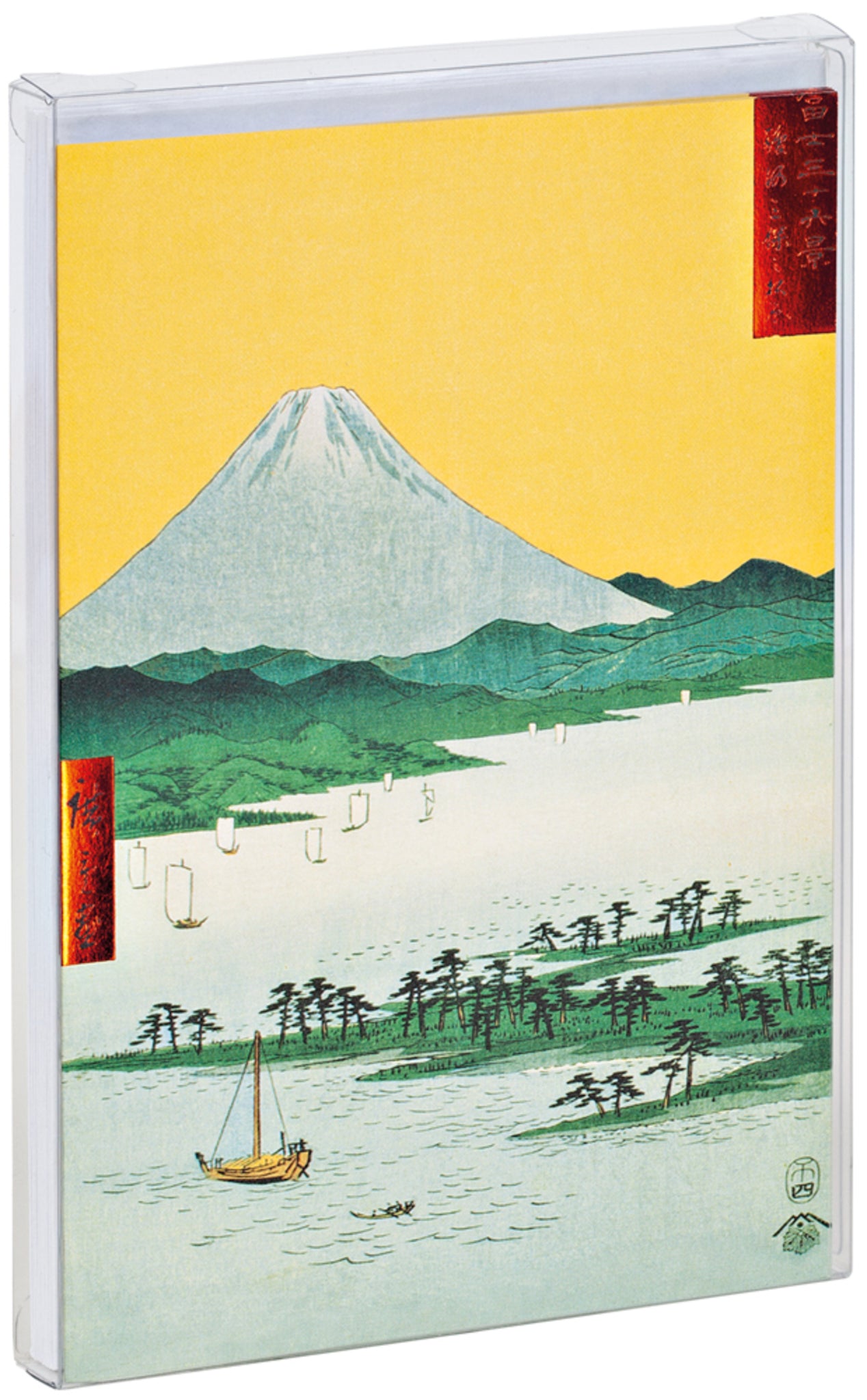 teNeues - Big Notecard Set: Hiroshige, Blank Inside, 10 Full Color Notecards with 10 Envelopes, Clear Box, Bright Foil Accents, 36 Views of Mt. Fuji