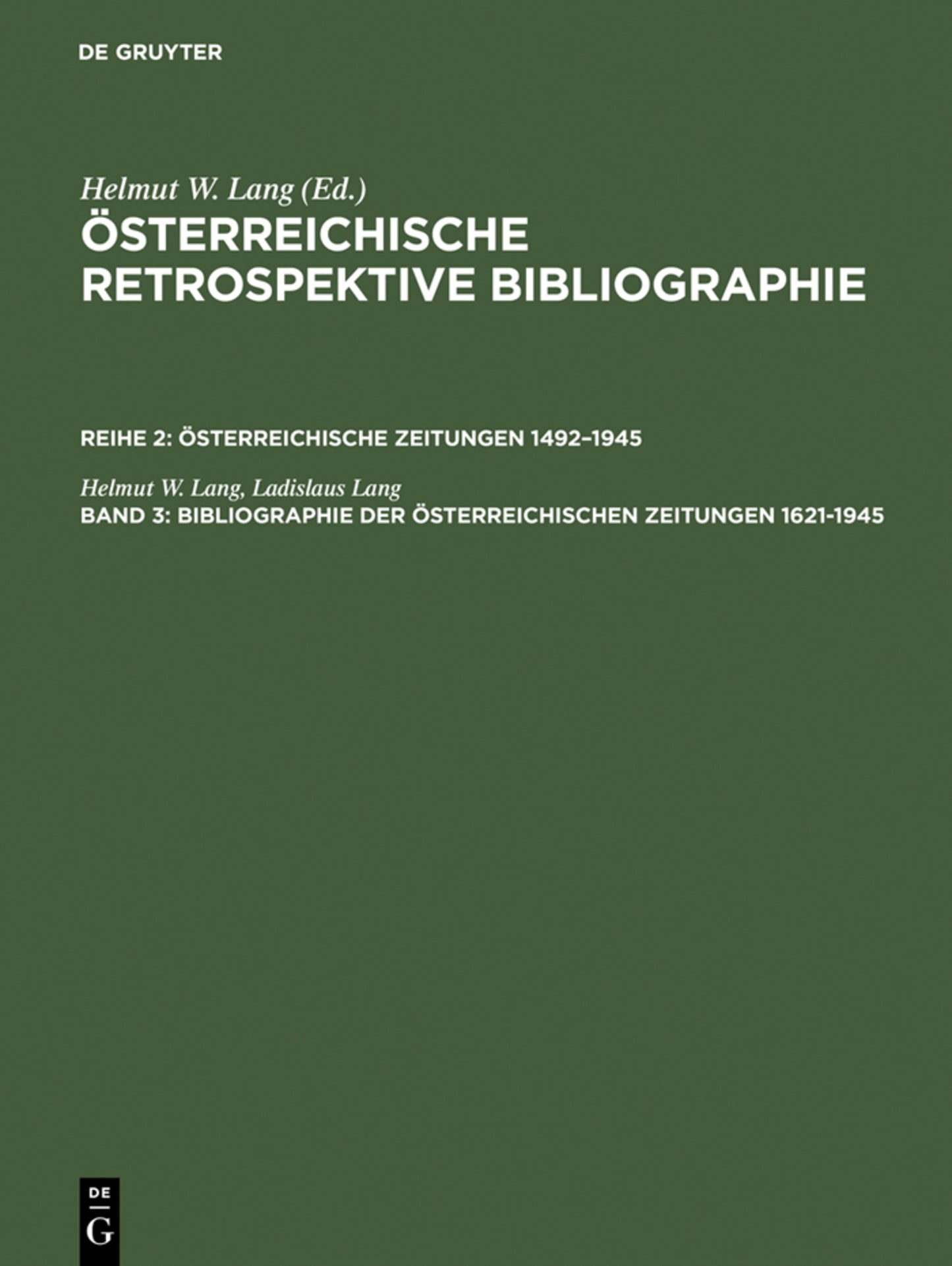 Bibliographie der österreichischen Zeitungen 1621–1945