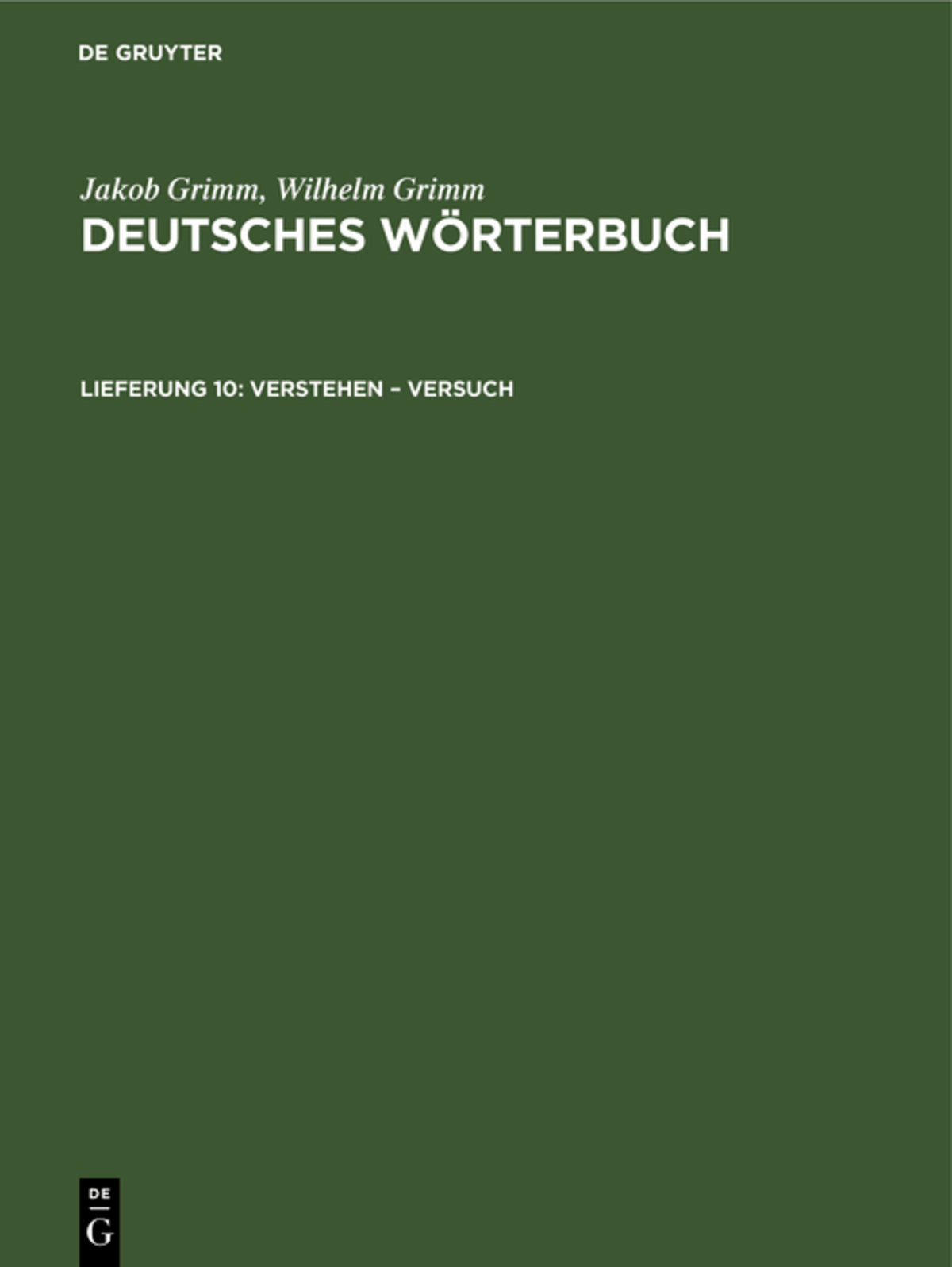 Cover image for Verstehen – Versuch ISBN 9783112641477
