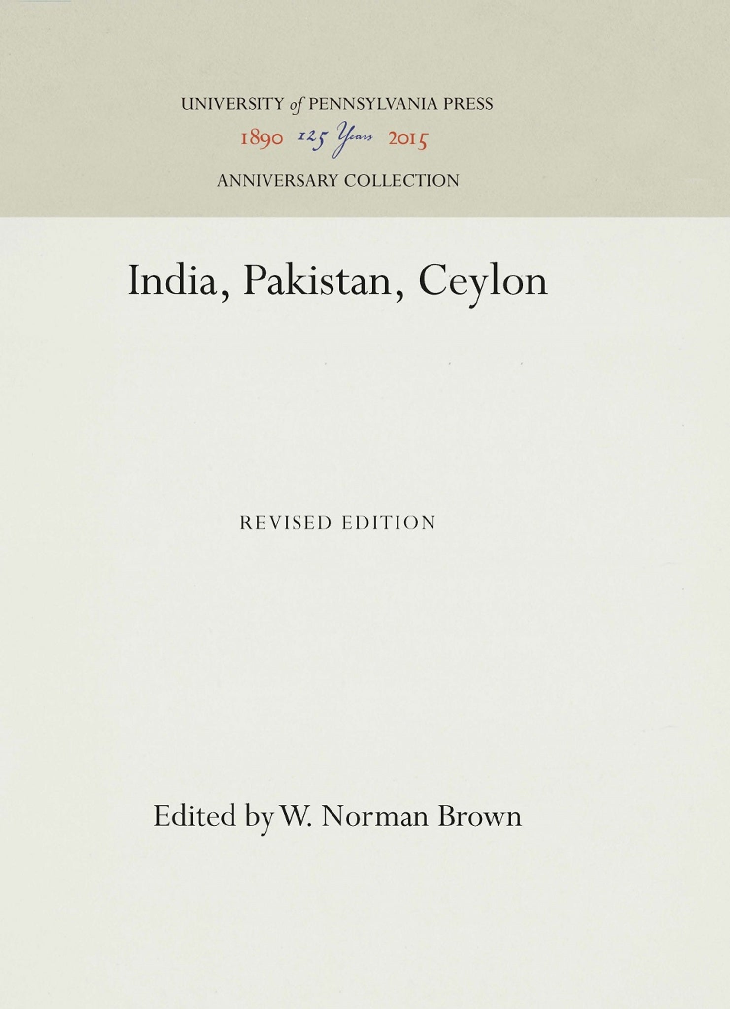 Cover image for India, Pakistan, Ceylon ISBN 9781512810707