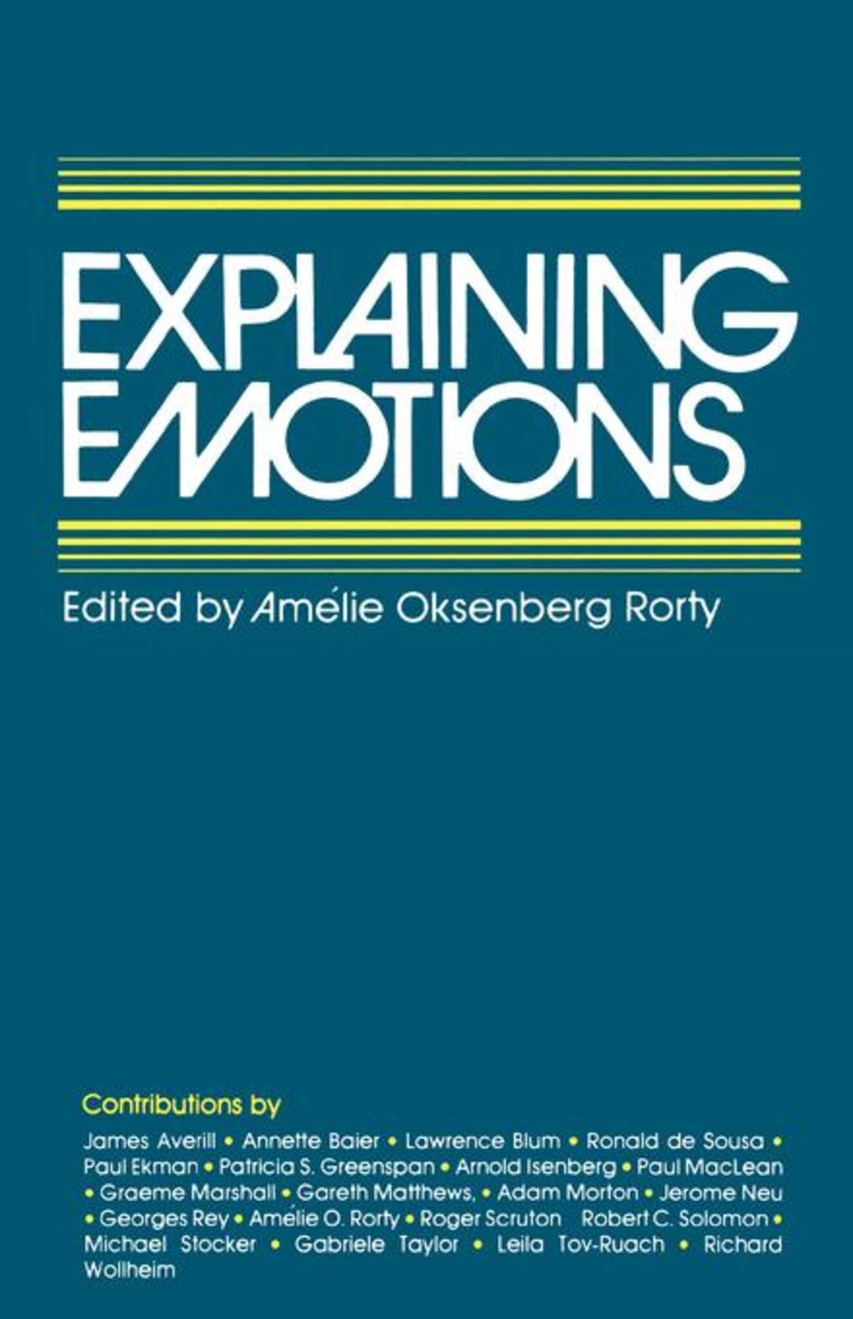 Cover image for Explaining Emotions ISBN 9780520906303