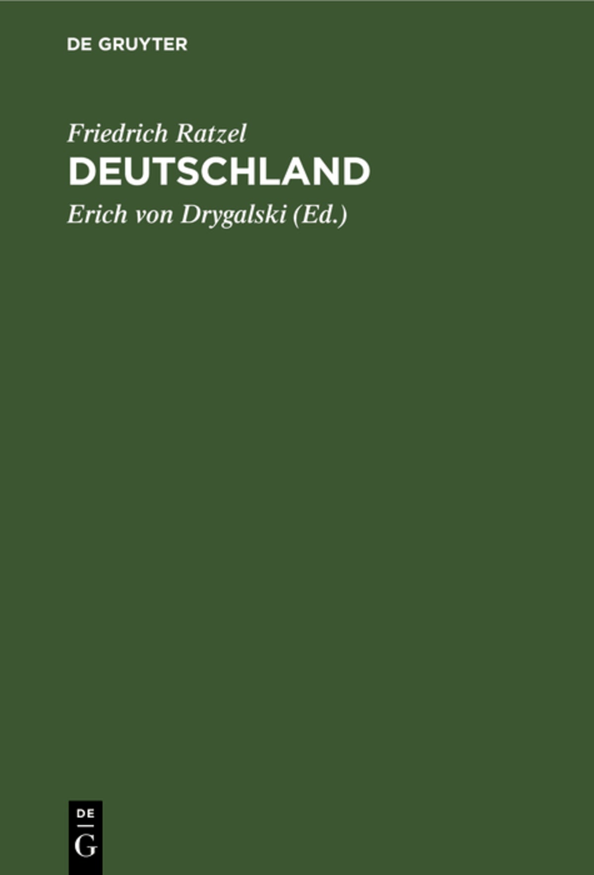 Cover image for Deutschland ISBN 9783111318684