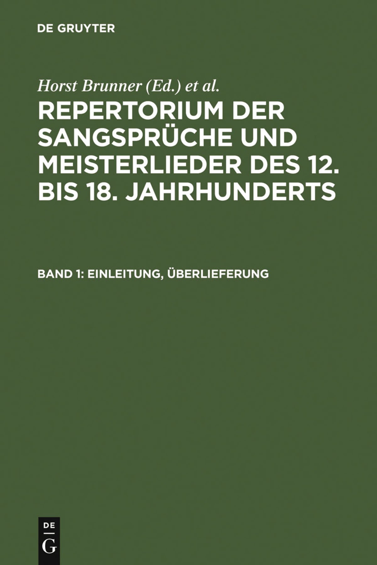 Cover image for Einleitung, Überlieferung ISBN 9783484105010