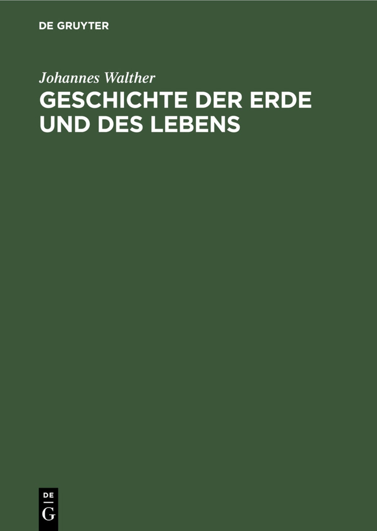 Cover image for Geschichte der Erde und des Lebens ISBN 9783112347836