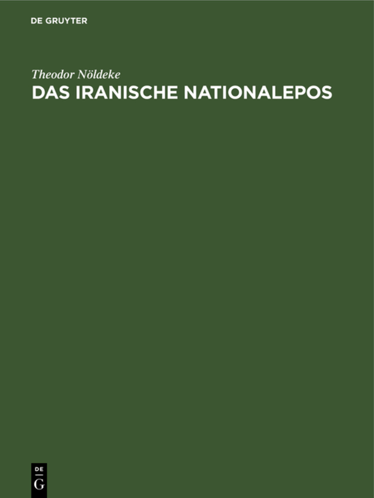 Cover image for Das iranische Nationalepos ISBN 9783111126340