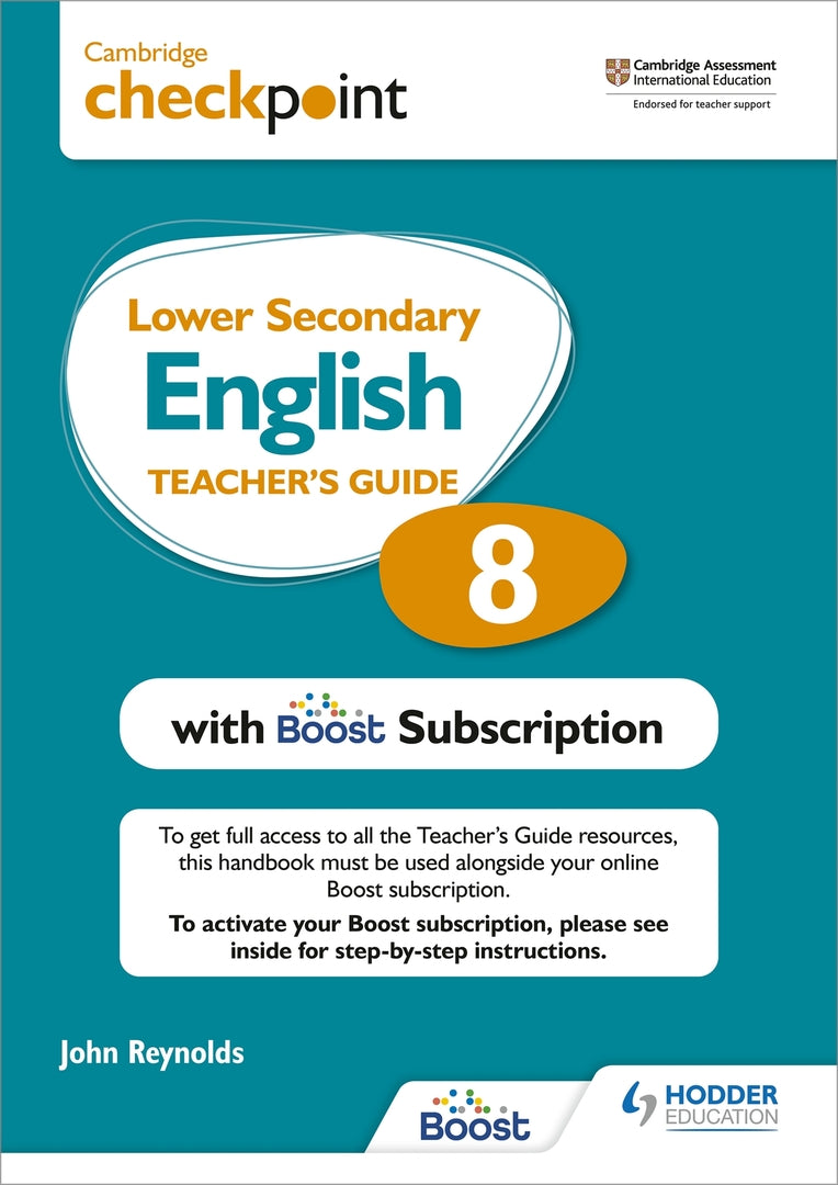 Cover image for Cambridge Checkpoint Lower Secondary English Teacher's Guide 8 with Boost Subscription Booklet ISBN 9781398300675