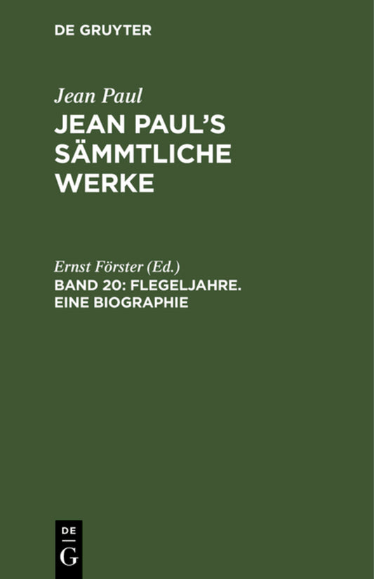Flegeljahre. Eine Biographie