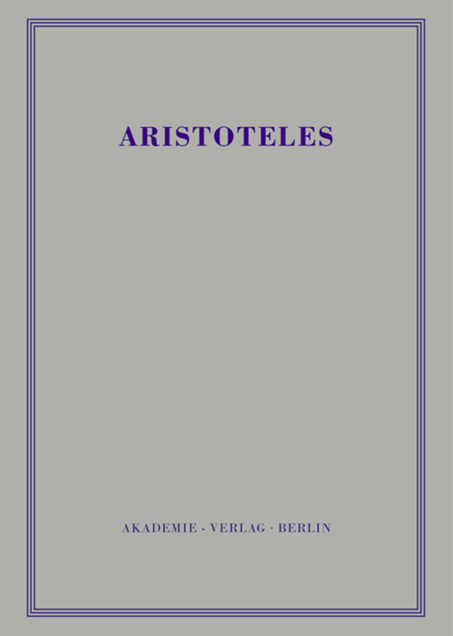 Cover image for Politik - Buch IV-VI ISBN 9783050025216