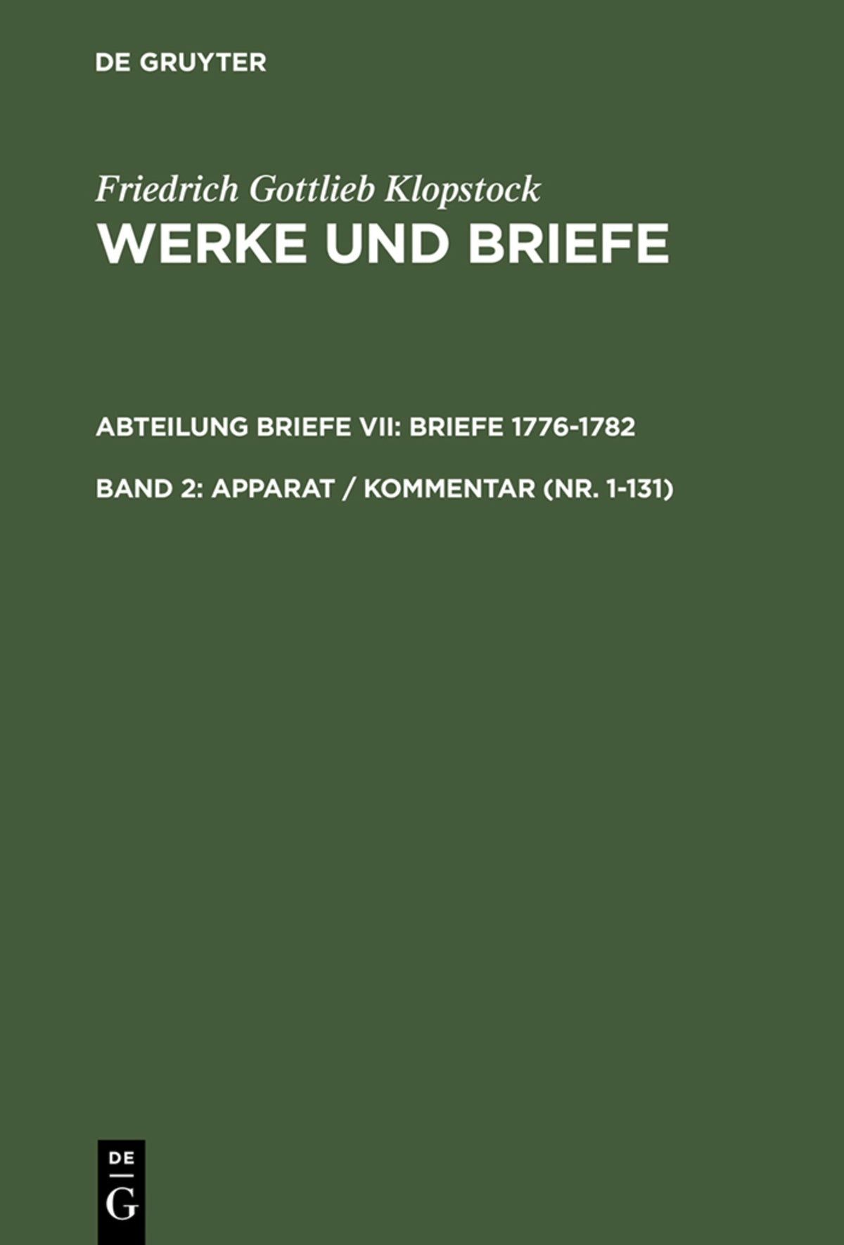 Cover image for Apparat / Kommentar (Nr. 1-131) ISBN 9783110089325