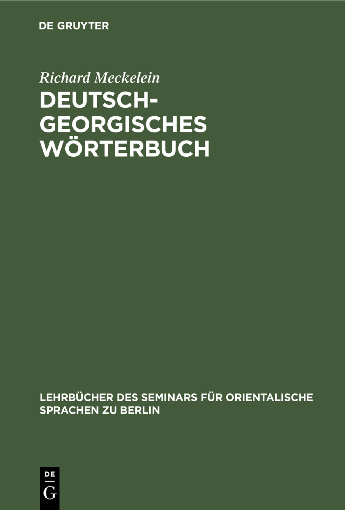 Cover image for Deutsch-Georgisches Wörterbuch ISBN 9783112335475