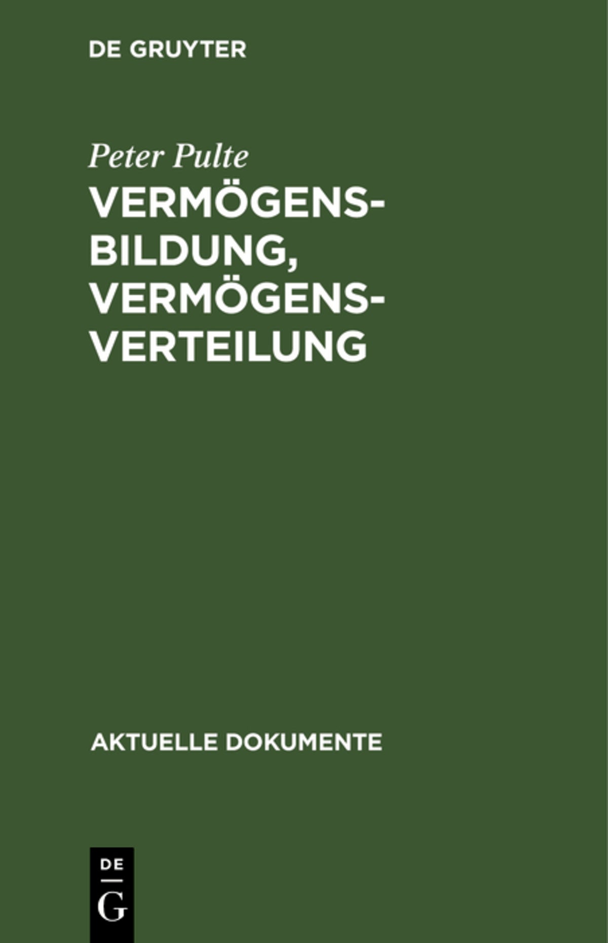 Cover image for Vermögensbildung, Vermögensverteilung ISBN 9783112306086