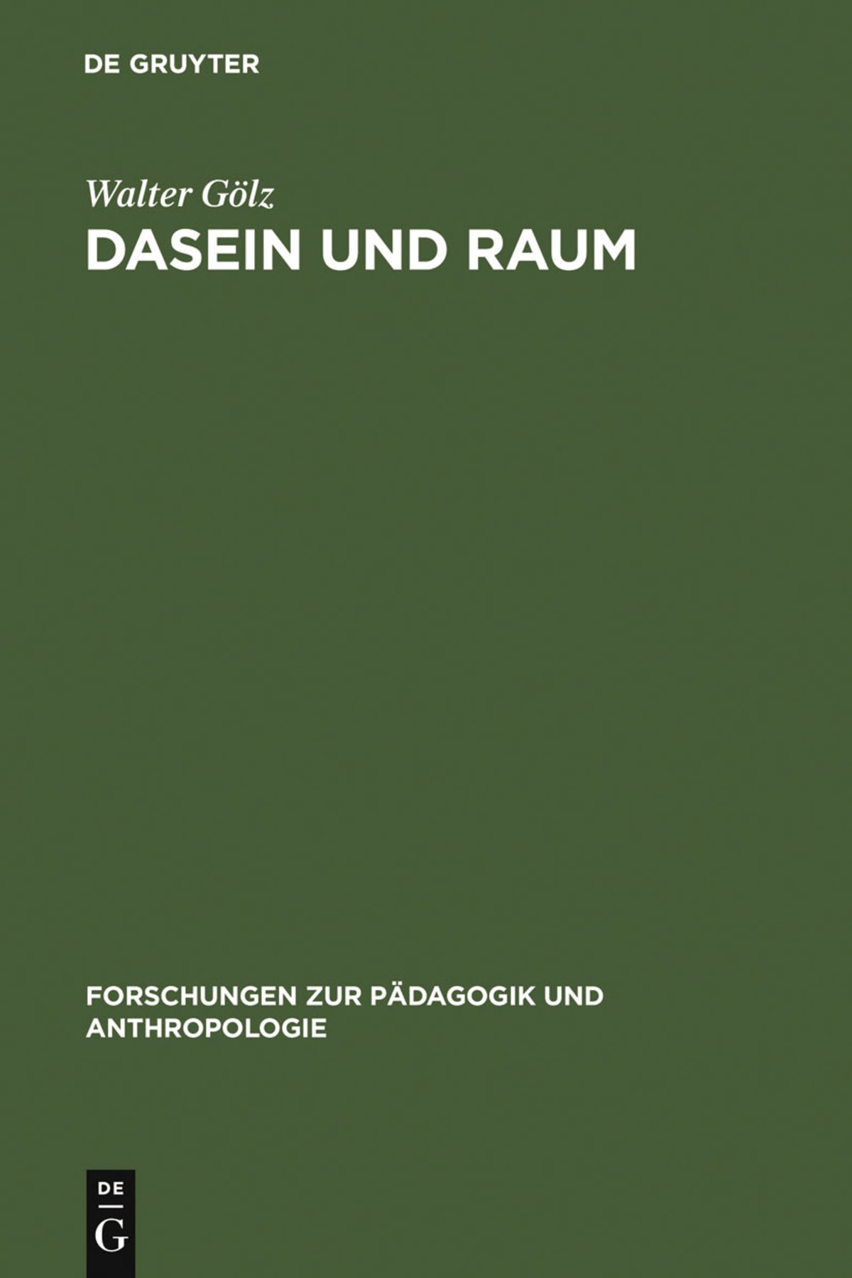 Cover image for Dasein und Raum ISBN 9783111039770