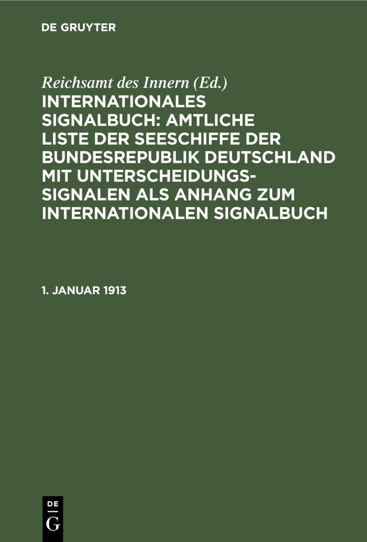 1. Januar 1913