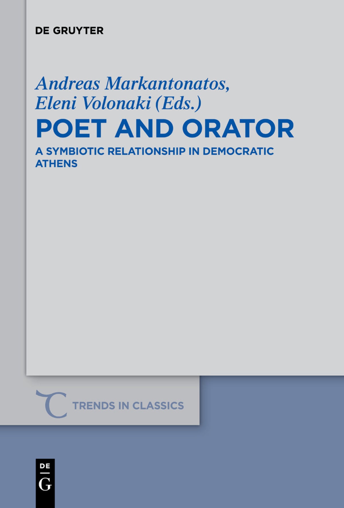 Cover image for Poet and Orator ISBN 9783110736892