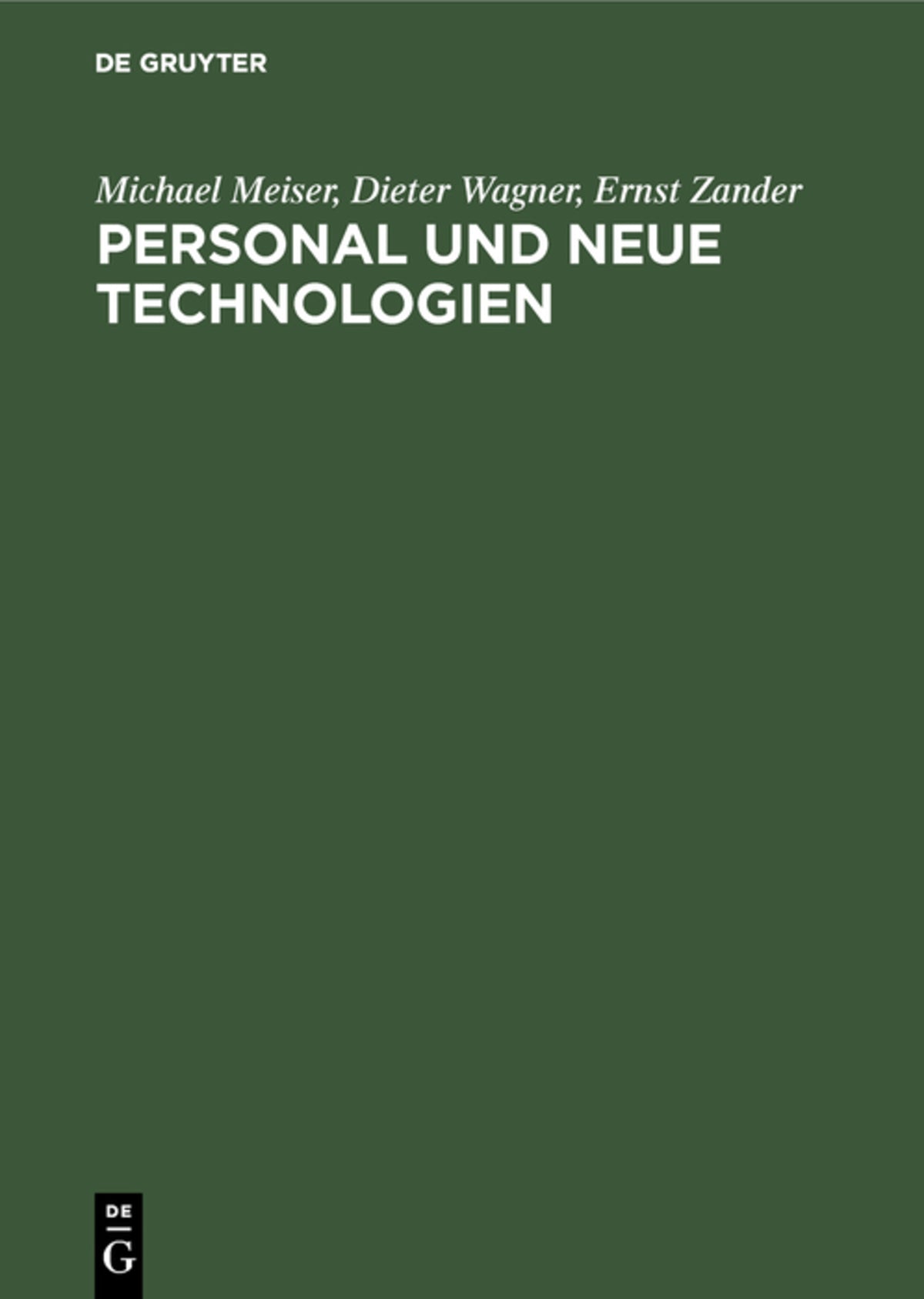 Cover image for Personal und neue Technologien ISBN 9783486210736