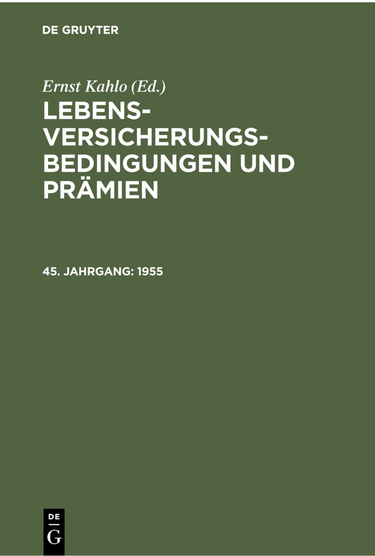 Cover image for 1955 ISBN 9783112300923
