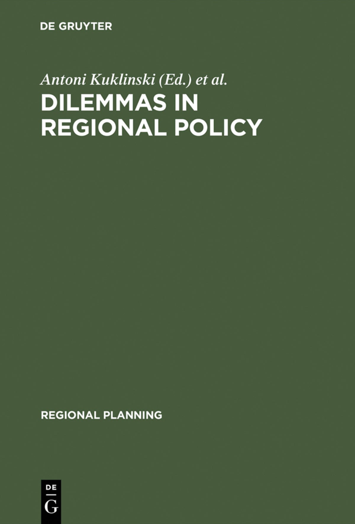 Cover image for Dilemmas in Regional Policy ISBN 9789027932792