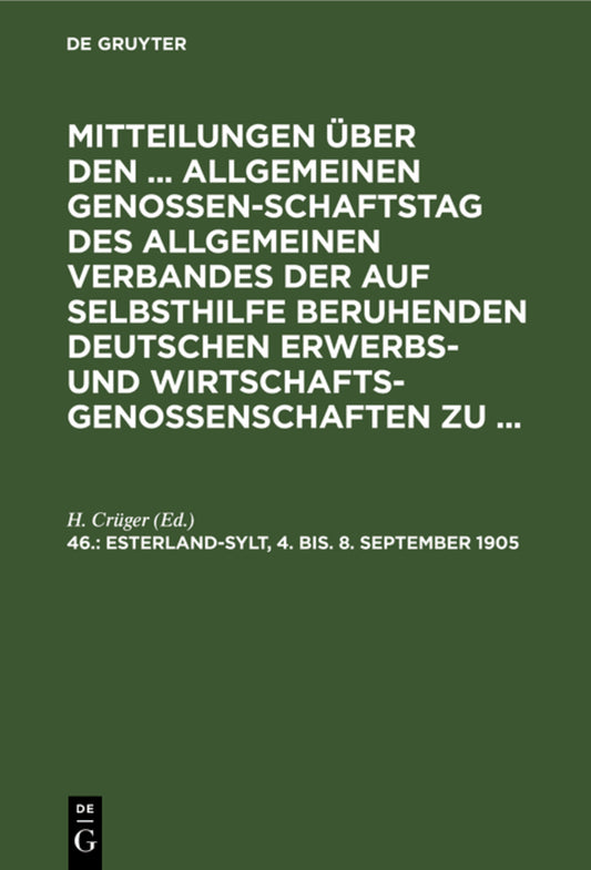 Esterland-Sylt, 4. bis. 8. September 1905
