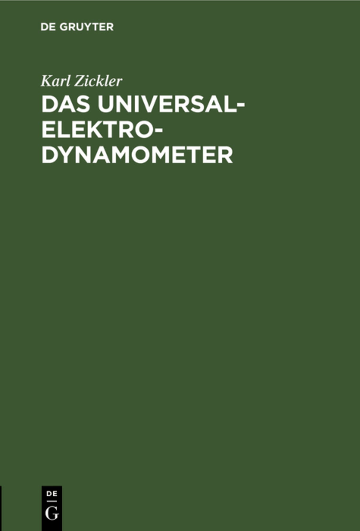 Cover image for Das Universal-Elektrodynamometer ISBN 9783486729627
