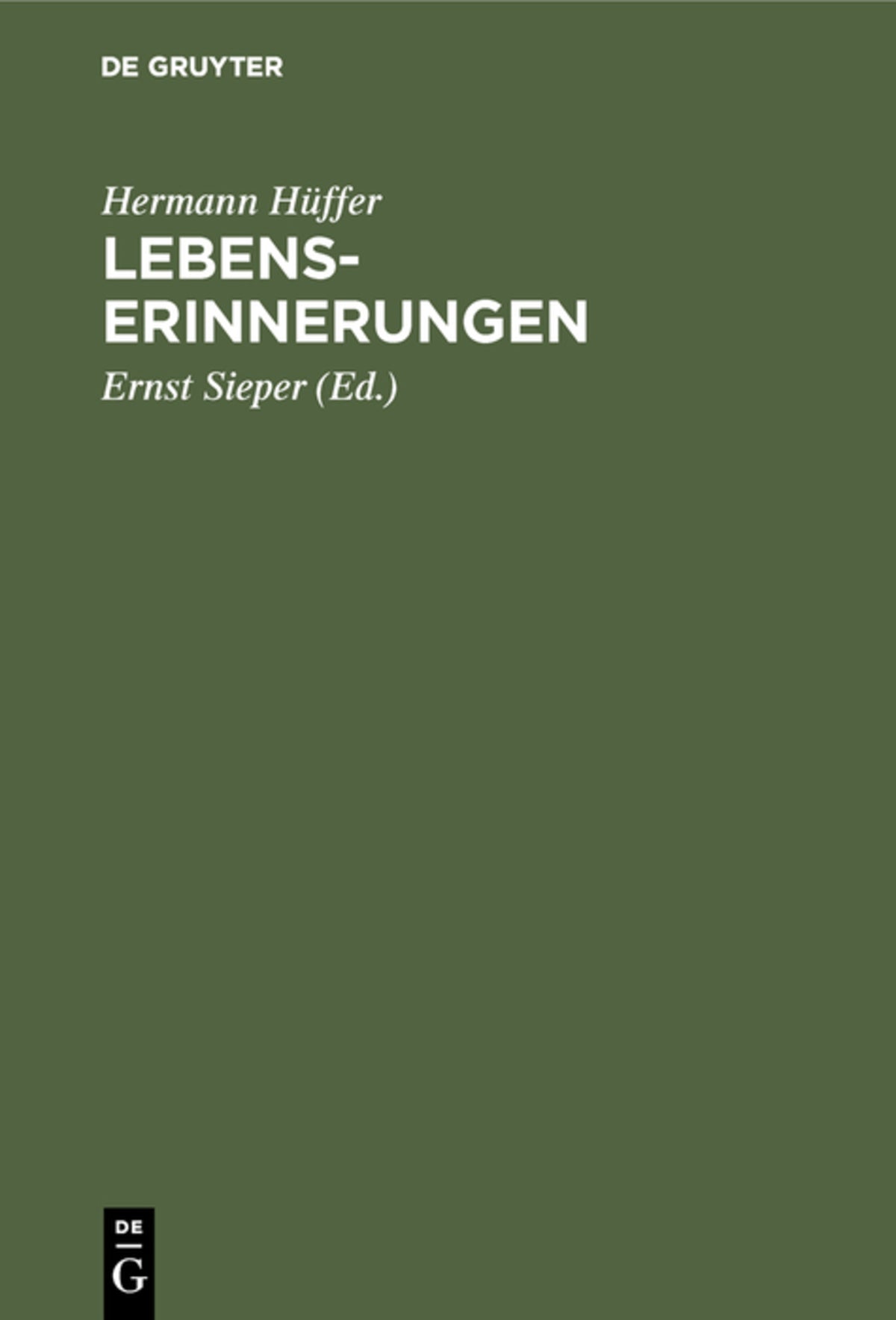 Cover image for Lebenserinnerungen ISBN 9783111123240