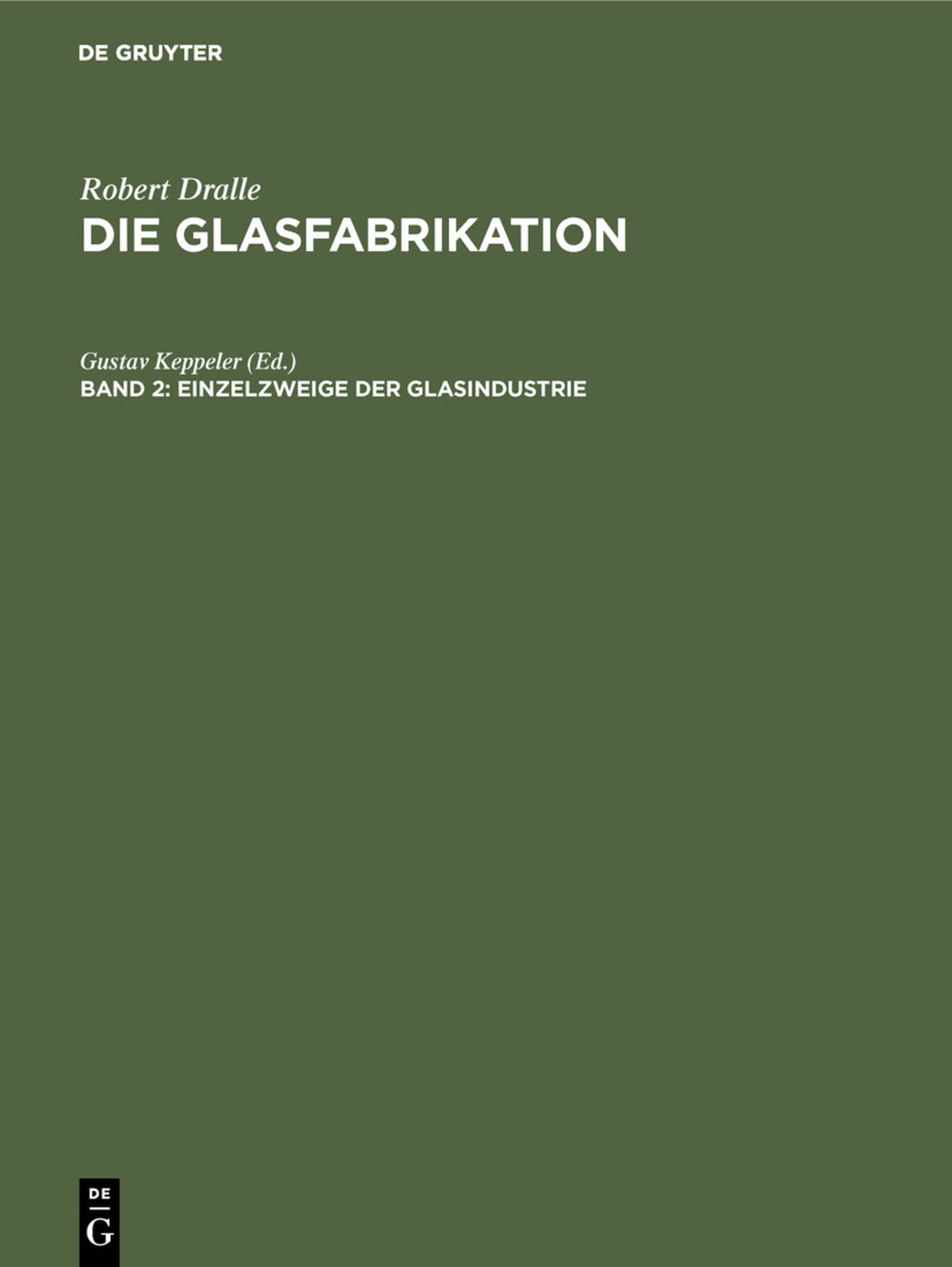 Einzelzweige der Glasindustrie