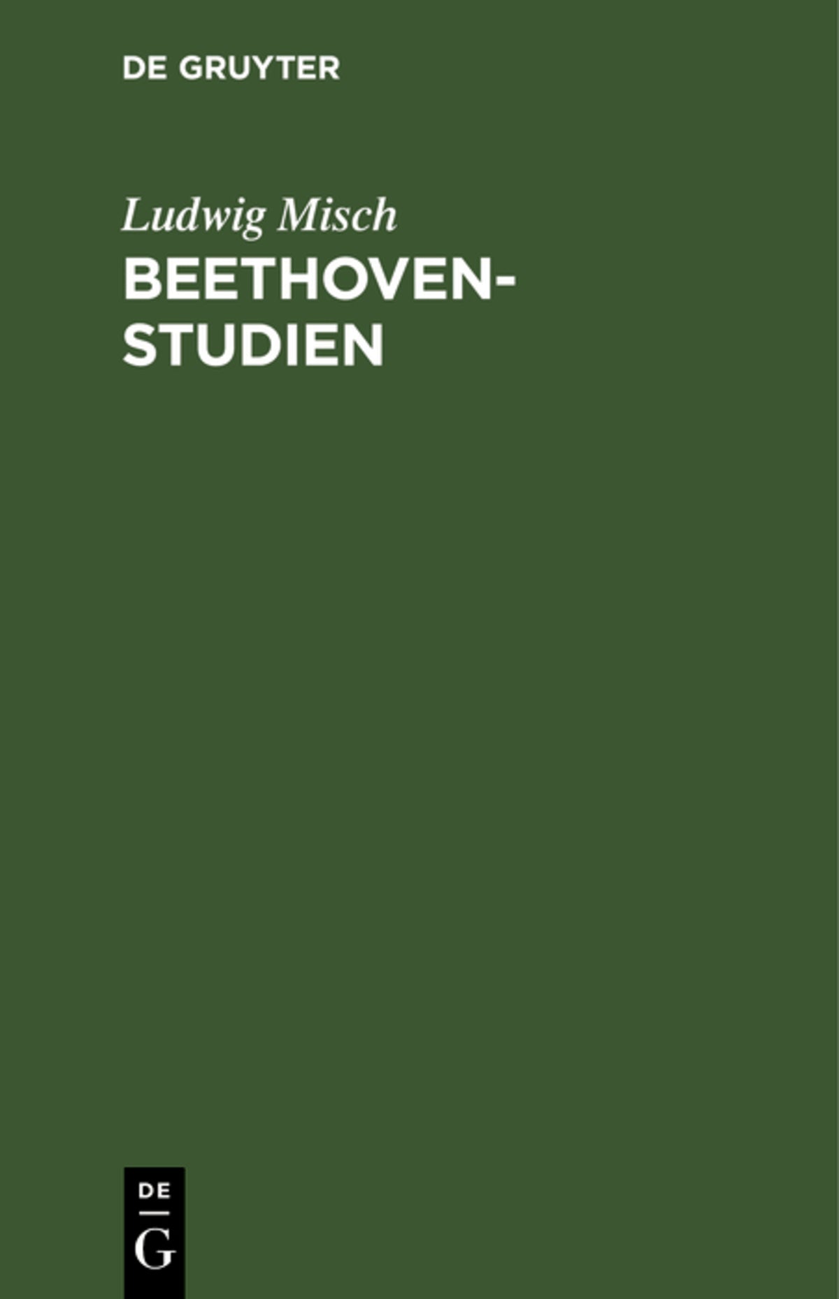 Cover image for Beethoven-Studien ISBN 9783111138909