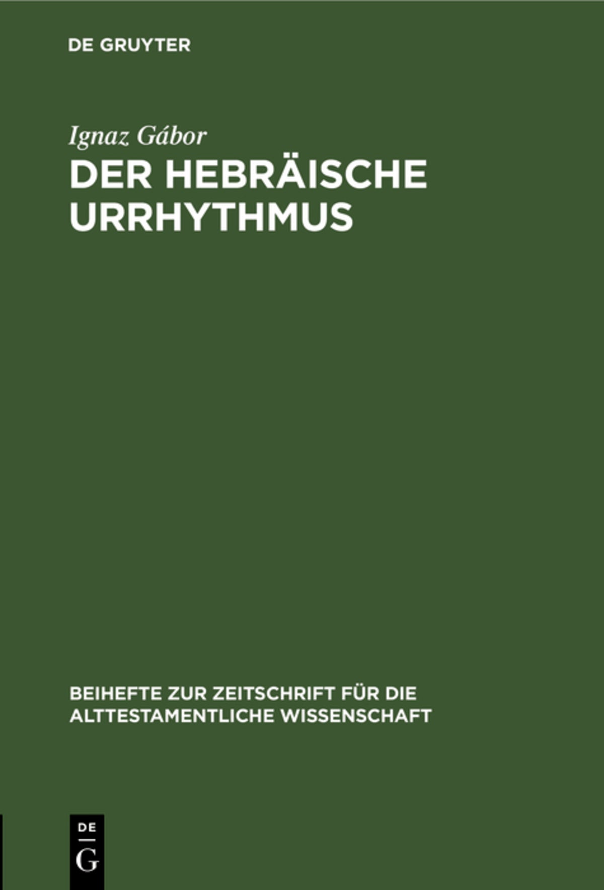 Der hebräische Urrhythmus