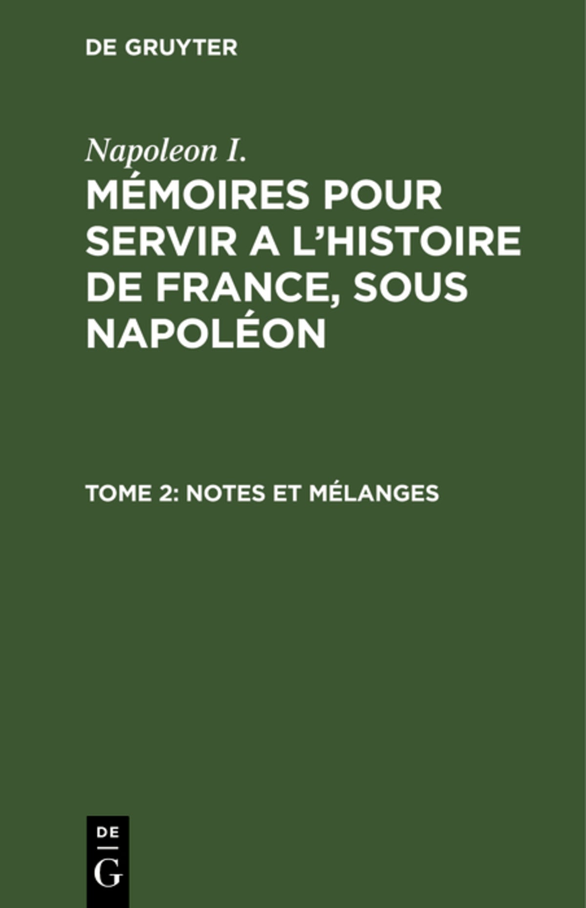 Cover image for Notes et mélanges ISBN 9783112608012