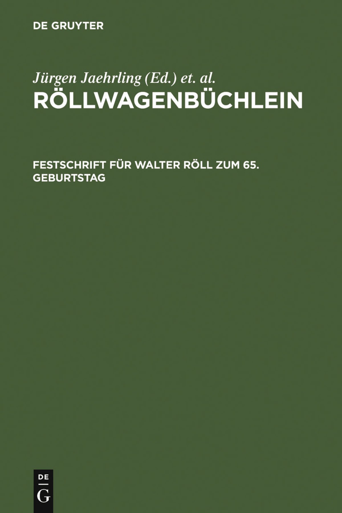 Cover image for Röllwagenbüchlein ISBN 9783484108455