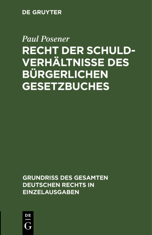 Recht der Schuldverhältnisse des Bürgerlichen Gesetzbuches