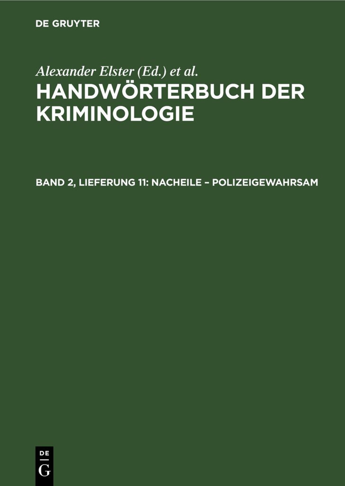 Nacheile – Polizeigewahrsam