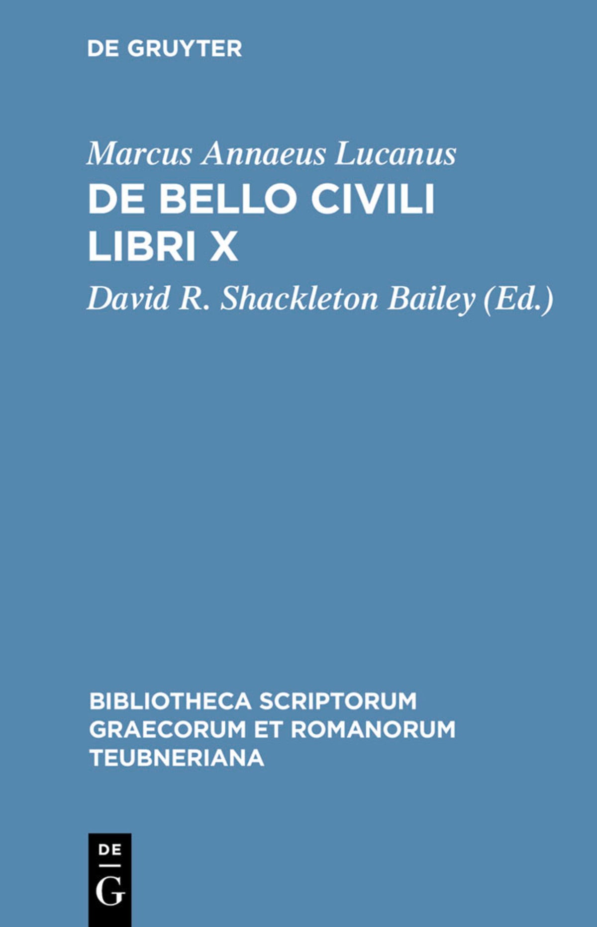 Cover image for De bello civili libri X ISBN 9783598715020