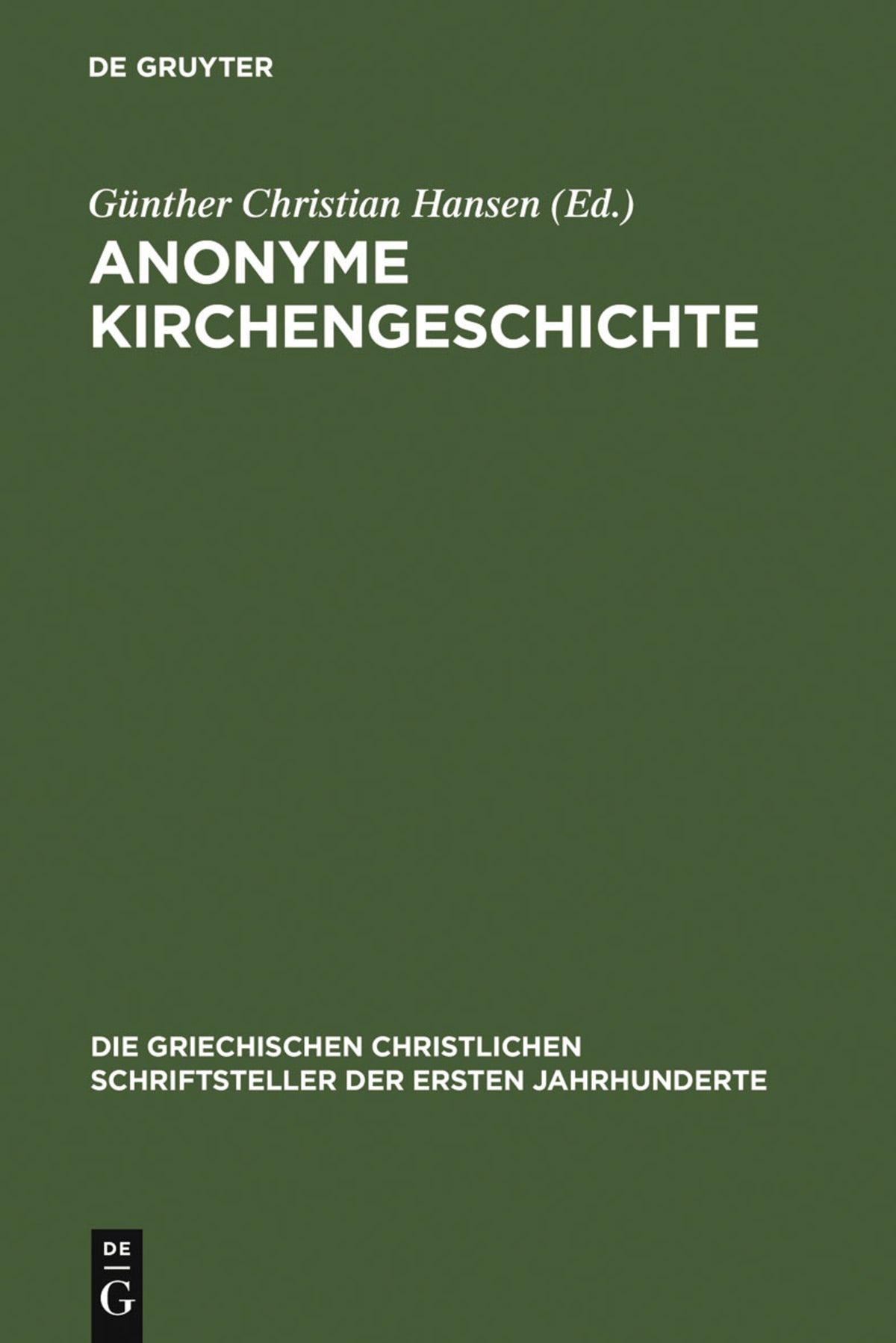 Cover image for Anonyme Kirchengeschichte ISBN 9783110174373