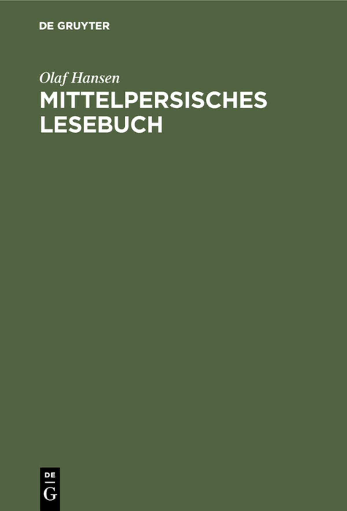 Cover image for Mittelpersisches Lesebuch ISBN 9783110001143